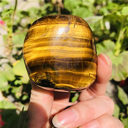Pierres de cristal d'oeil de tigre naturelles polies et polies for la Wicca Wicca et l'énergie Grands cristaux de granule de Artisanat Décoration Collections de la maison ( Color : Gelb , Size : 120-1