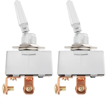 Be In Your Mind 2 interruptores de palanca resistentes de 2 pines CC 12 V 50 A, adecuados para coches, barcos, caravanas, electrónicas, comerciales y electrodomésticos grandes