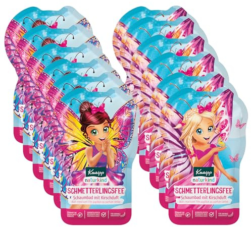 Kneipp naturkind Lot de 12 flacons de bain moussant au parfum de cerise pour la peau sensible des enfants 12 x 40 ml
