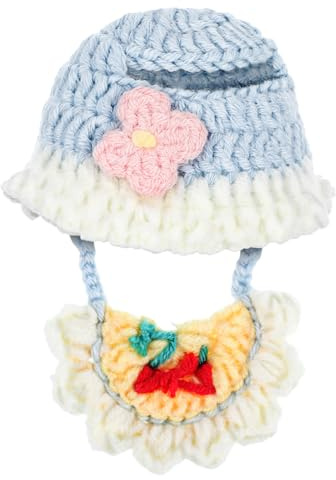 LRXIYODE Puppenkleidung Zubehör Häkelmütze und Babyhalstuch für Puppen Modisches Outfit für Mädchen Kompatibel mit Labubu Elegantes Puppen-kostüm für Fotos und Rollenspiele