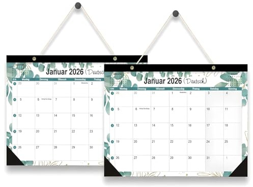 Calendario Mensile Da Parete 2026-2027 Planner Annuale Completo Contenuto in Inglese Per Casa Ufficio E Scuola
