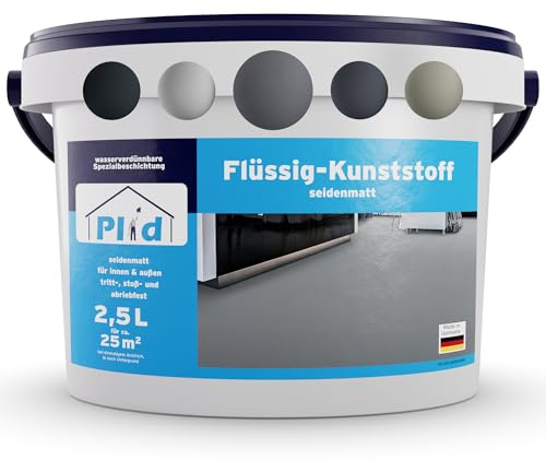 Plid® Plastica liquida per interni ed esterni, grigio ardesia, 2,5 l, plastica liquida, strato protettivo per pavimenti e pareti, vernice per cemento impermeabile, rivestimento per pavimenti per