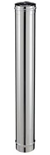 Conduit droit inox pour poele a granules - PGI pour poeles a Pellets - Diametre 80/130 - Longueur 450 - Finition : Inox