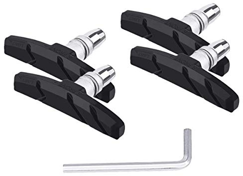 PLATTBK Patin de Frein vélo 2 Paires 70mm V-Brake Caoutchouc Durable Plaquettes de Frein No Noise pour Cycle VTT VTC Ville