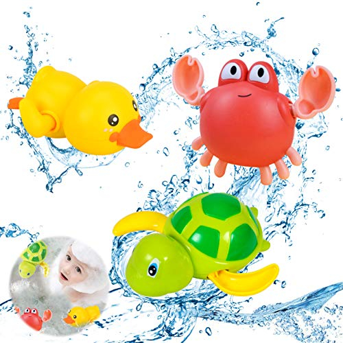 3 Stück Baby Badespielzeug,Baby Bad Spielzeug Schildkröte,Kunststoff Badewanne Spielzeug,Badewanne Pool Spielzeug Uhrwerk Schildkröte,Schwimmbad Spielzeug Für Kleinkinder Jungen Mädchen