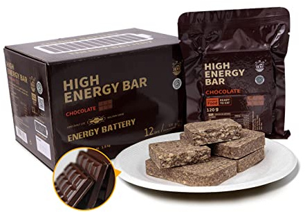 Chocolate Flavour Emergency Ration Biscuits, 12 Pack, 6840 Kcal | High Energy Biscuits with a 20-Year Shelf Life. Individually Wrapped, Ready to Eat for Emergency Food Storage