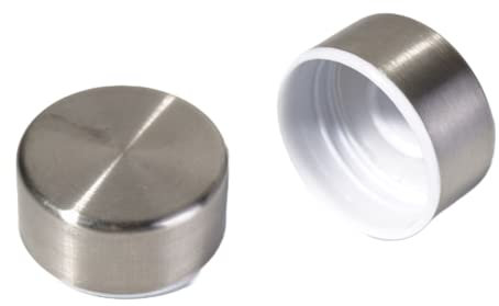 BrandPrint - Tappo a Vite in Acciaio EOS01 per Bottiglie di Vetro, filettatura in plastica; Lavabili e riutilizzabili. Specifici per le Bottiglie Modello Eos, imboccatura 35mm. Pack da 6 Pezzi