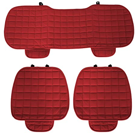Auto Accessori Lupex Autositzbezug 3 Stück Universal Auto | Sitzschutz 2 vorne und 1 hinten | Protector Comfort Automotive Innenkissen (rot)