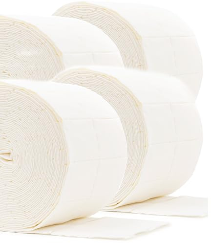 LALILL 2000 pces Pads (4 rouleaux à 500 pces) - Tampons Non pelucheux pour Cleaner, Remover - Lingettes Nageldesign Manucure - Cellulose Non pelucheux - Gel, Vernis Gel, Ongles
