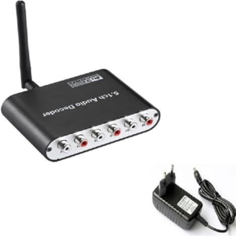 Yurhuit Decoder Audio Digitale 5.1 Convertitore Audio DTS/AC3 LPCM un 5.1 Adattatore Audio Analogico Amplificatore(A) Spina Europea