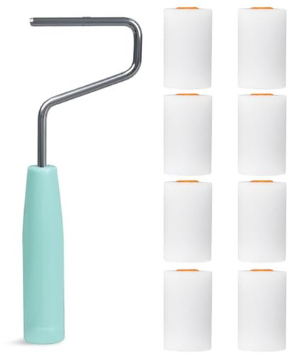 9 Piezas Mini Rodillo de Espuma y Marco,Rodillo Pintura Pared, Rodillos Pintura Pequeños de Espuma,Rodillo Pintura Pequeño, Con Mango, para Pintar y Pintar Paredes(56mm*34mm)