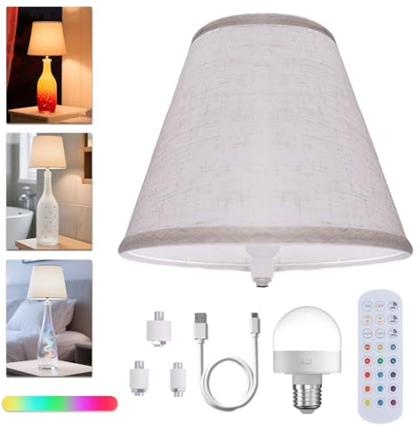 Lamptobe Lampada da Bottiglia LED da Tavolo Senza Fili,con dimmerabile a 15 Colori,Lampada da Tavolo Senza Fili per camera da letto,terrazza,feste o campeggio(Bottiglia Esclusa)