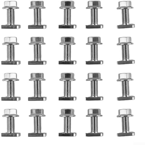 Pack of 20 T Type M8 Hammer Head Screws with Matching Flange Nuts in Stainless Steel Construction (M8*35)