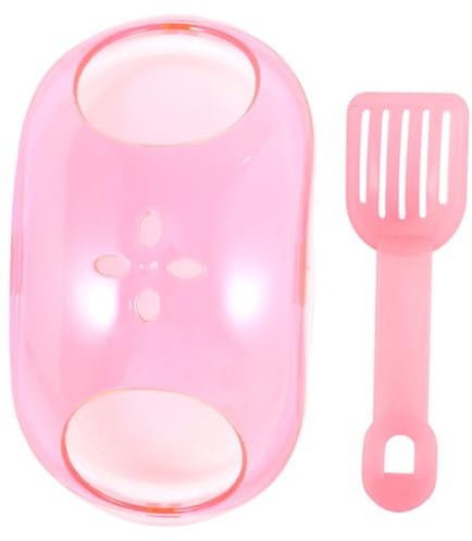 UPKOCH Small Pet Hamster Chinchilla Sand Bath House Scoop Plastic Bathroom Container Pink Random Scoop for Hamster Sand Bathroom and Chinchilla Bath