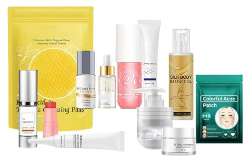 Kit per la cura del viso, kit idratante per la pulizia del viso, prodotti per la cura della pelle del viso da donna, per moglie, mamma, fidanzata, vacanze, compleanno, viaggi, casa, calza di Natale