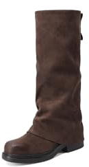 QUEEN HELENA Stivali Alti a Gambale Largo Donna X33-71 (Marrone, Taglia unica, Sistema Taglie Calzature EU, Adulto, Donna, Numero, Media, 35)