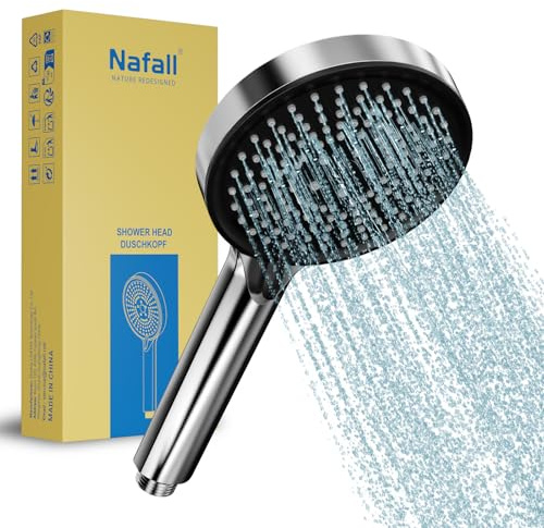 Nafall Pommeau Douche Haute Pression (115mm) avec 3 modes de jet