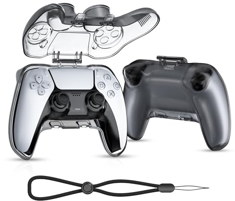 NEWDERY Custodia Rigida da Trasporto Solo per Controller PS5, Organizer da Viaggio Protettivo con Cordino‌, Guscio per PC Resistente Antiurto e Antigraffio per Controller Wireless PS5