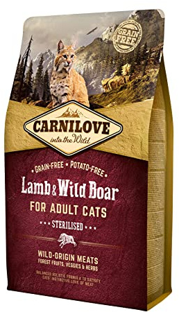 Carnilove - Aliment complet pour Chat Stérilisé Agneau/Sanglier - 2 kg