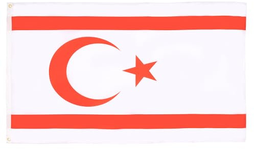 AZ FLAG - Drapeau Chypre du Nord - 150x90 cm - Drapeau Chypriote 100% Polyester Avec Oeillets Métalliques Intégrés - Pavillon 110 g