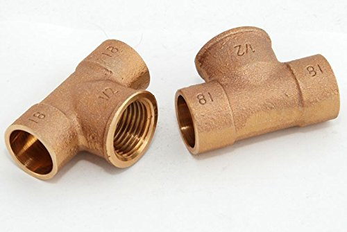 T-Stück 18mm - 1/2' / 4130g, Rotguss (VE 2 Stk) Rotgussfitting red brass gunmetal, Klimaanlage Klimatechnik Wasser Heizung Gas Solar heating refrigerant