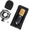 Pronomic CM-100BG Microphone à Condensateur - Micro Cardioïde à grand diaphragme 34 mm avec support antichoc et filtre anti-pop - pour Enregistrement, Streaming, Podcasting, Home Studio - noir/or