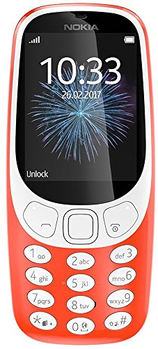 Nokia 3310 2G Mobiltelefon (2,4 Zoll Farbdisplay, 2MP Kamera, Bluetooth, Radio, MP3 Player, Single Sim) warm red