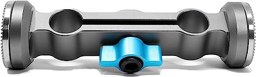 KONDOR BLUE | 15mm ARRI Rosette Dual Rod Clamp | Allows You to Attach/Adjust Rosette-Mount Hand Grips On Your Shoulder Rig, Lightweight, & Durable | Space Gray