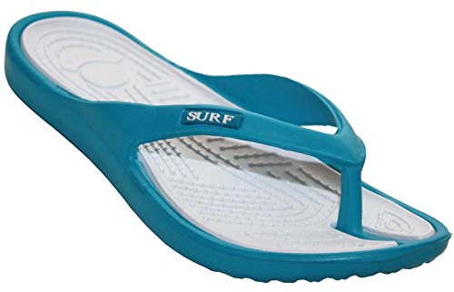 Ladies Eva Toe Post Flip Flop Surf Sandals New Summer Flat Beach Shoe Navy/Blue Black/Red Turquoise