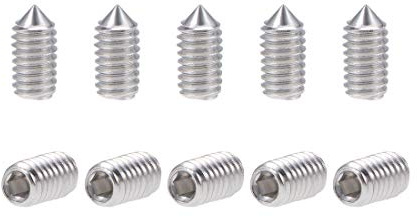 uxcell 50Pcs M4x8mm Internal Hex Socket Set Grub Screws Cone Point 304 Stainless Steel Screw