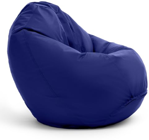 Bruni Bean Bag Classico M i kungsblått – sittsäck utomhus och inomhus med innersäck för spel och läsning, avtagbart överdrag, livsmedelssäkra EPS-pärlor som bean-bag-fyllning, från Tyskland
