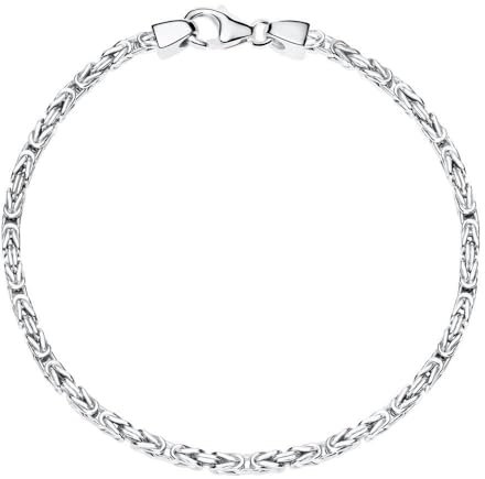 Unisex Königsarmband aus 925 Sterlingsilber 2,5mm rhodiniert von JEWLIX 19cm
