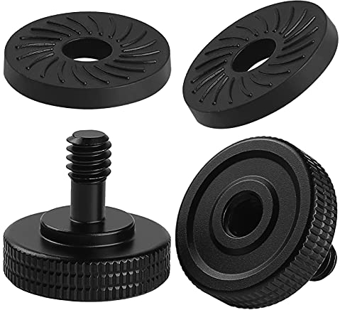 Frgyee 2 Set Vite ad Alette per Fotocamera a Sgancio Rapido, con Rondelle in Gomma per Adattatore a Treppiede da 1/4 Femmina a 1/4 Maschio con Filettatura a L per il Montaggio Della Telecamera