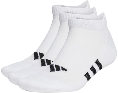 adidas Unisex Performance Cushioned Low Socks 3 Pairs Recycled Polyester White 4.5-5.5