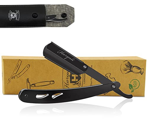 Haryali London Cut Throat Razor– Straight Razor Stainless Steel Single Blade Barber Razor with Replaceable Blade for Beard & Moustache