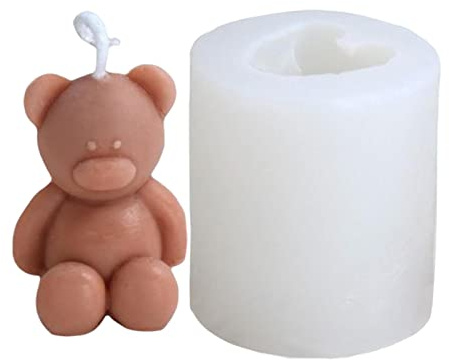 Zankie Molde de vela de oso 3D, adorable molde de oso, 1/3 piezas de molde de oso animal para hacer velas, moldes para velas aromáticas, decoración del hogar, manualidades de resina DIY