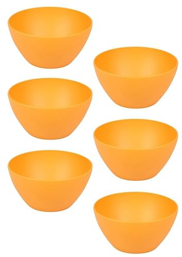 URBNLIVING 6X Small Deep Round Reusable Solid Colour Plastic Dinner Bowls