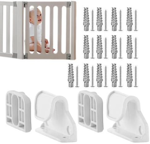 Retractable Pet Gate Hardware - Retractable Gate Full Set Wall Mounting Accessories - Cat Gate Replacement Set for Toddler Door, Pet Gate