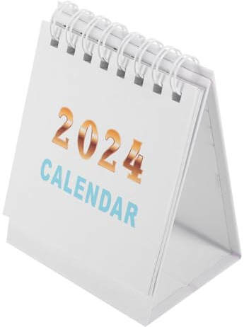 Angoily 1 Calendrier de bureau 2024 plan de travail plan travail calendar numérique chevalet de bureau mensuel tableau calendrier de style simple mini calendrier de bureau Papier blanche