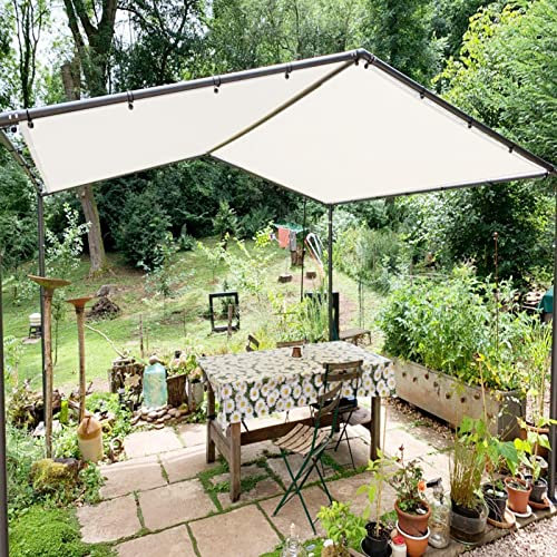 Tenda parasole impermeabile, 1,4 x 9 m, 98% protezione dai raggi UV, per giardino, patio, prato, soluzione resistente all'ombra bianca per esterni