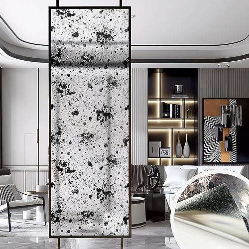 funlife Foxed Antique Chrome Reflective Style Vintage Rusted Motif Wallpaper, 58X200CM Ink Stains Motif