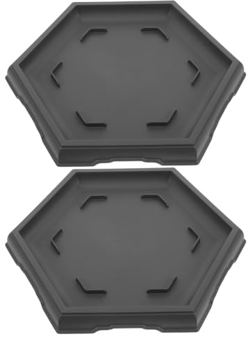 Kisangel Bandejas para Plantas Hexagonales Profundas, Platillos para Macetas Grandes, Soporte para Bonsáis, Recipientes para Goteo De Agua, Uso Interior y Exterior, Plástico Resistente y Duradero
