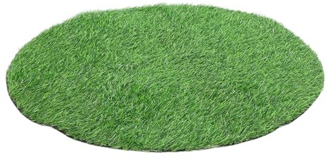 HIAKDOFT Gazon Artificiel d'Extérieur 25 CM d'Épaisseur Tapis Rond 90 CM de Diamètre en Gazon Synthétique Vert Tapis de Sol Confortable pour Animaux Terrasse Jardin et Balcon