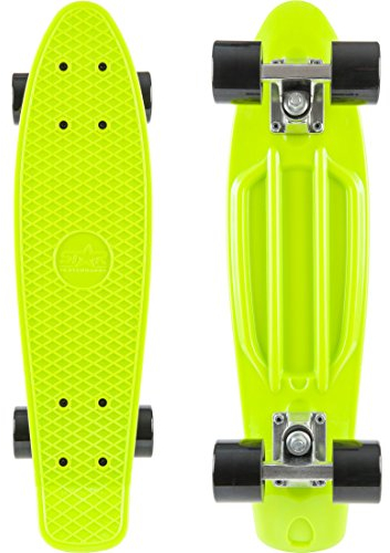 BIKESTAR Vintage Retro Cruiser Skateboard 60mm für Kinder und Erwachsene auch Anfänger ab ca. 6-8 Jahre | Grün & Schwarz