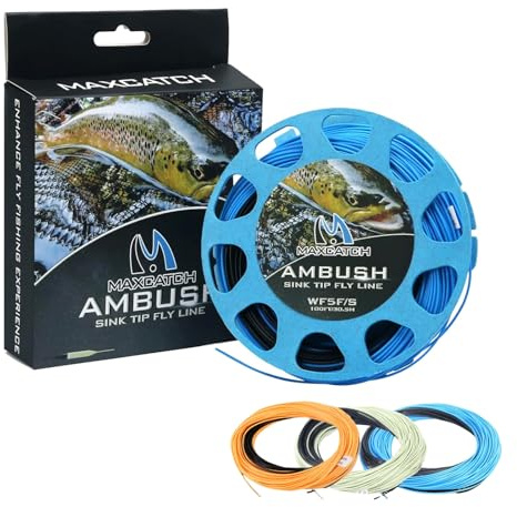M MAXIMUMCATCH Maxcatch Sinking Tip Fly Line Weight Forward Fishing Line, 3ips/6ips, 4/5/6/7/8 F/S (Royal Blue/Black, 6ips, WF-8F/S)