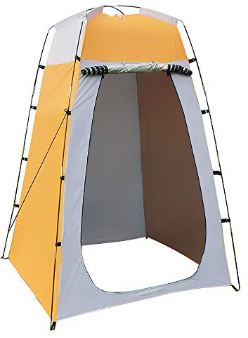Lixada 6FT Pop Up Privacy Shower Tent, Portable Changing Room for Camping, Outdoor Toilet Shelter with Carry Bag, Instant Setup Camping Tent for Beach Biking(Yellow)