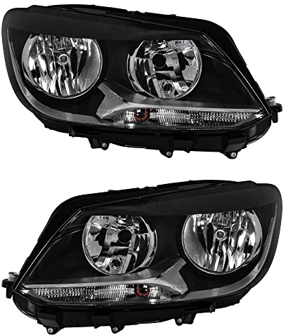Diederichs Scheinwerfer Set Touran Bj. 09/10 - H7+H15, Schwarz (Housing), Klar (Lens), Automatik Lichteinstellung, 12V, 110W, Halogen, Rechtsverkehr, VW Touran Bj. 09/2010->>