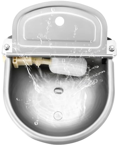 MAOPINER Automatic Water Dispenser, Automatic Waterer Bowl for Dogs, Farm Grade Stainless Stock Waterer Horse Cattle Goat Sheep Dog Water (with Drainage Hole)
