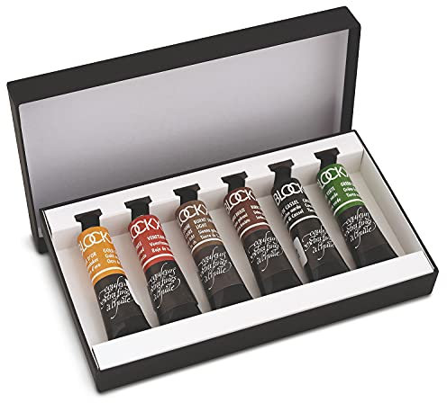 Blockx Künstler-Ölfarben im Set Erdfarbtöne, 6 x 20 ml, brillante Farben mit höchster Pigmentkonzentration, 100 % lichtecht