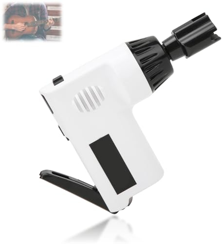 BOLORAMO Elektrischer Saitenwickler, Gitarren-Saitenkurbel, leicht zu bedienen, für Gitarre, Violine, Weiß